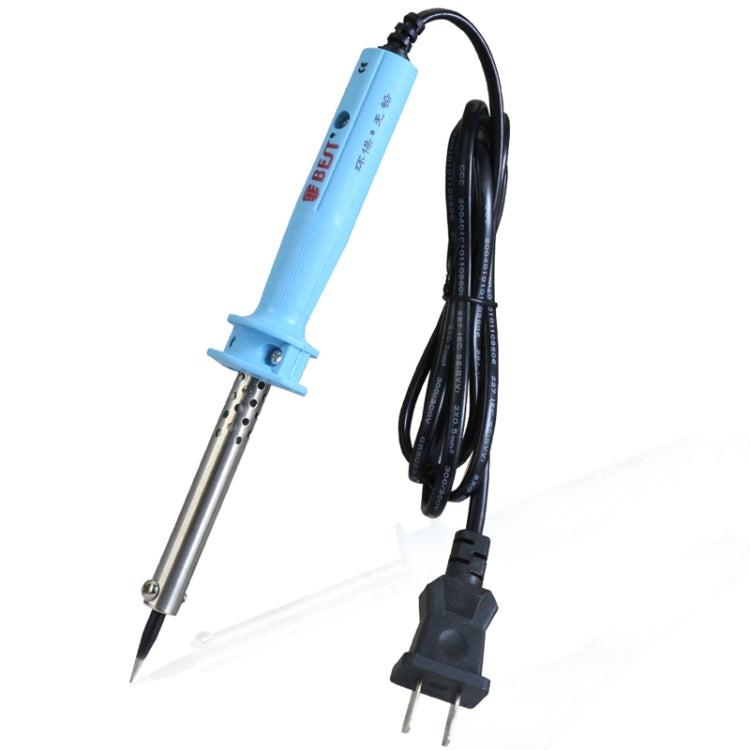 30W lead-free electric soldering iron with power cord and conical solder tip, blue body