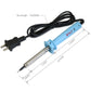 30W lead-free electric soldering iron with EU plug, blue handle, long metal heating tip
