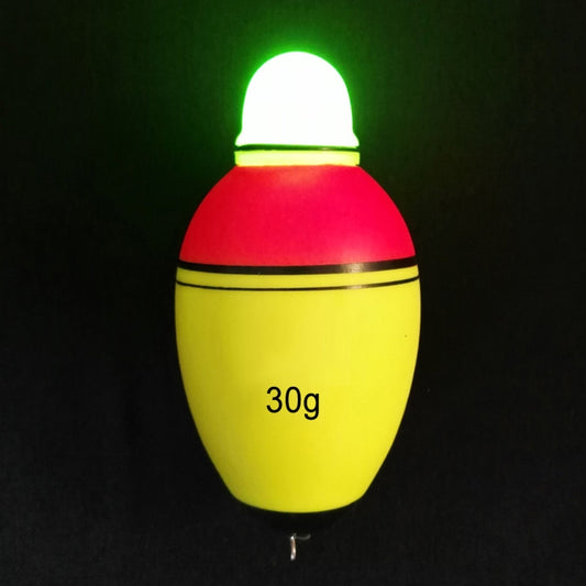 Luminous fishing float bobber, red and yellow body, 30g