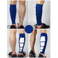 Blue elastic knee support sleeves with white protective panel detail, shown on legs.