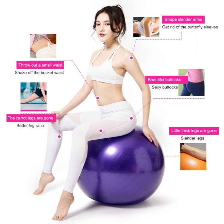 Purple anti-burst fitness yoga ball with workout ball benefits