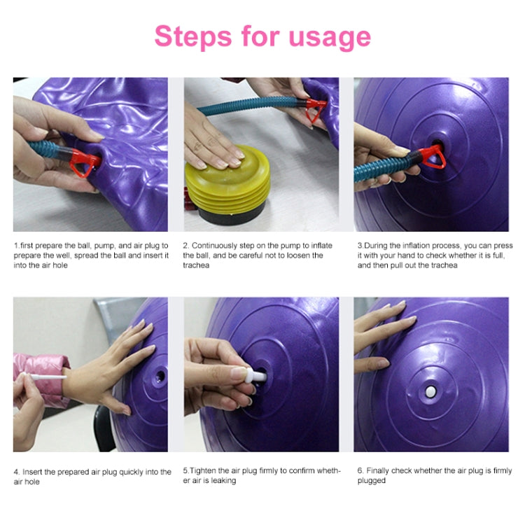 Purple 55cm yoga ball with air plug and valve, explosion-proof sport fitness ball