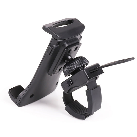 Bicycle phone holder with rotating arms and side cradle, black