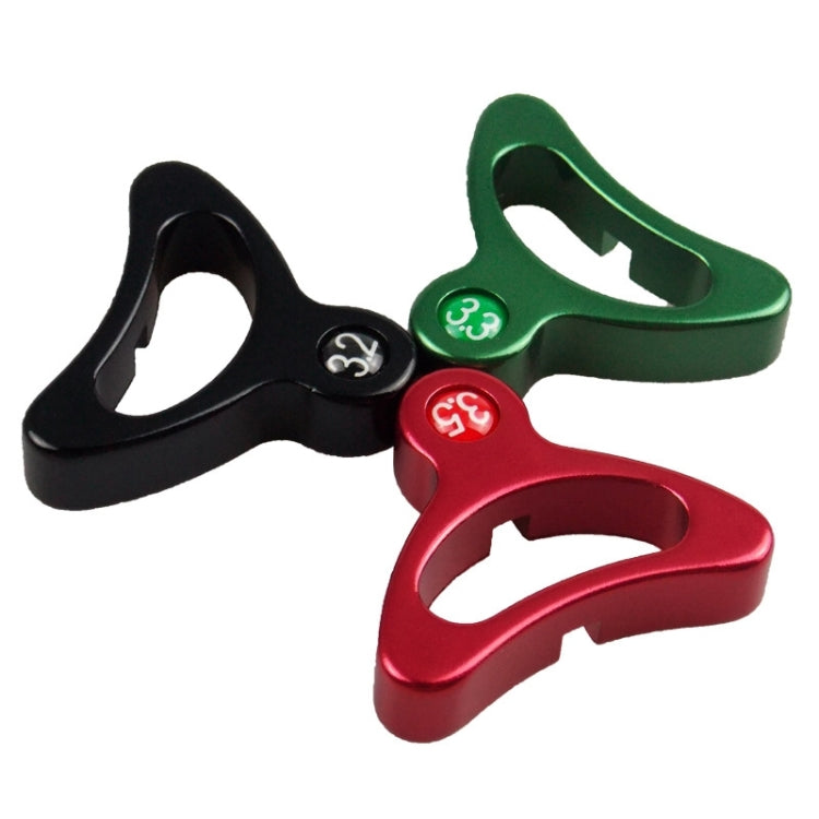 Three-piece bicycle spoke wrench set in black, green, and red