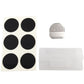 Bicycle inner tube patch kit with dark round patches, gray patch, and plastic storage