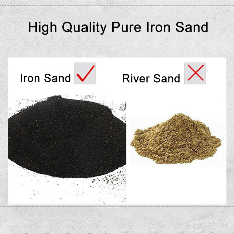 Iron sand filling sample compared with lighter sand for weight bag use