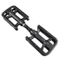Anti-slip plastic bicycle pedals, black, studded grip surfaces, threaded axle