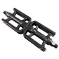 Anti-slip plastic bicycle pedals, black with orange edge reflectors, studded platform