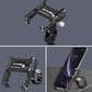Black aluminum bike phone holder shown at an angle with phone-facing cradle