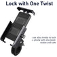QX-21 cycling phone holder with rotating head and side clamp, dark gray/black