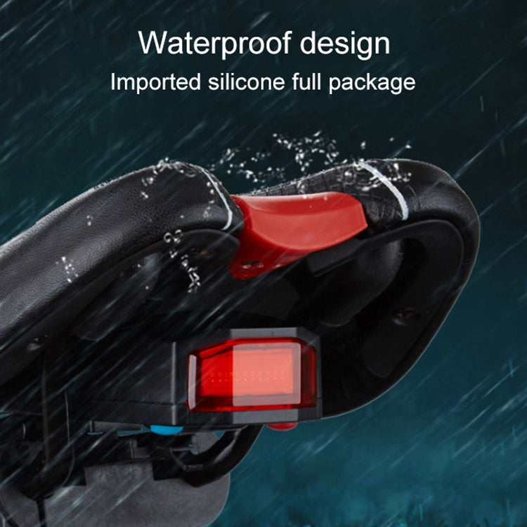 Bike warning tail light with red COB glow, black housing and red top cover