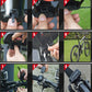 Bike tail light installation steps showing hands and mounting clips