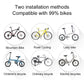 Bike tail light compatibility diagram for mountain, road, lady, and electric bikes