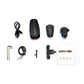 Bike tail light accessory set with cable, mounting parts, and remote control
