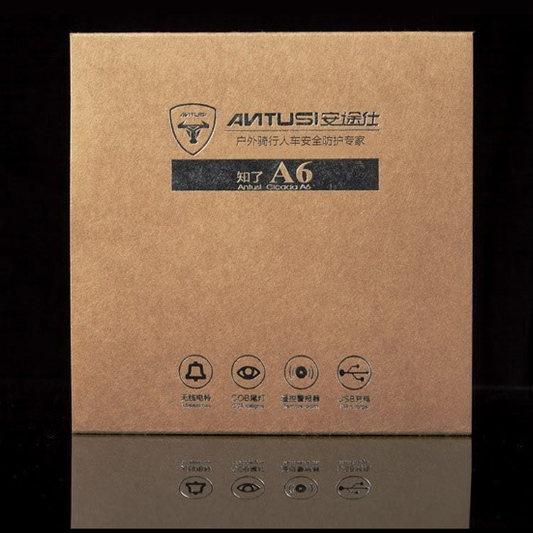 Brown retail box for smart bike tail light with product icon markings