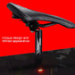 Smart bike tail light on seat post with bright red glow and sleek black bracket