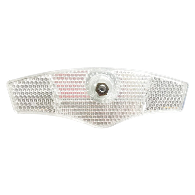 White bike spoke reflector with clear lens and center mounting screw