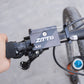 Adjustable handlebar phone mount plate with screw threads and 55–100 mm marks