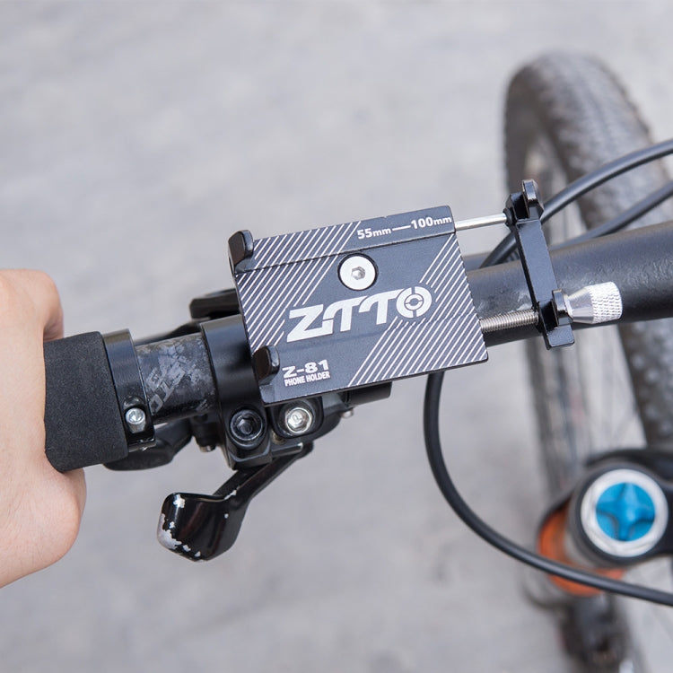 Adjustable handlebar phone mount plate with screw threads and 55–100 mm marks