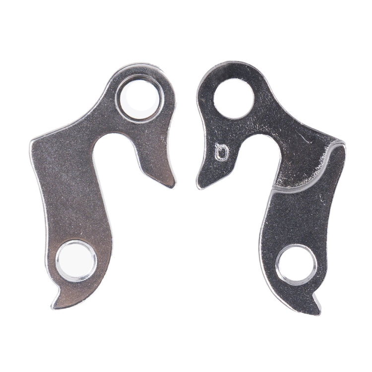 Alloy rear derailleur tail hook plates, 2 pack, dark metal with mounting holes