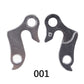 Alloy rear derailleur tail hook plates, 2 pack, dark metal, marked 001