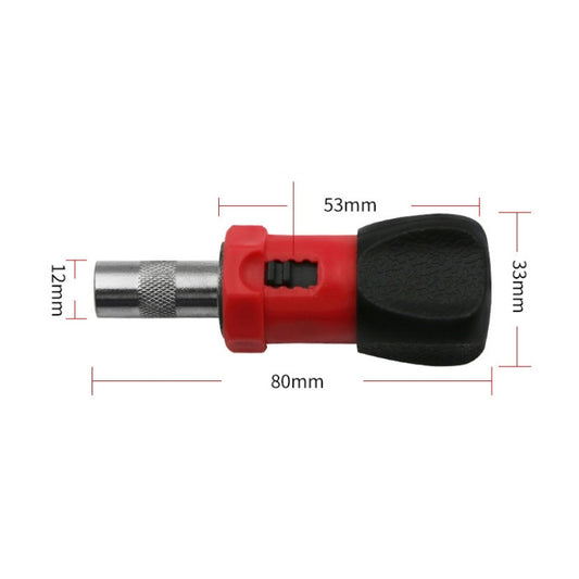 Hex socket driver: 80mm long, 53mm shaft, 11mm bit end, red and black handle
