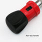 Non-slip handle ratchet screw driver with red body and textured black grip, hex opening