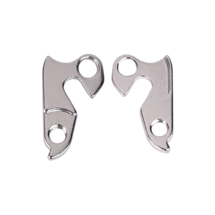 Rear derailleur tail hook set of 2, silver alloy, with mounting holes