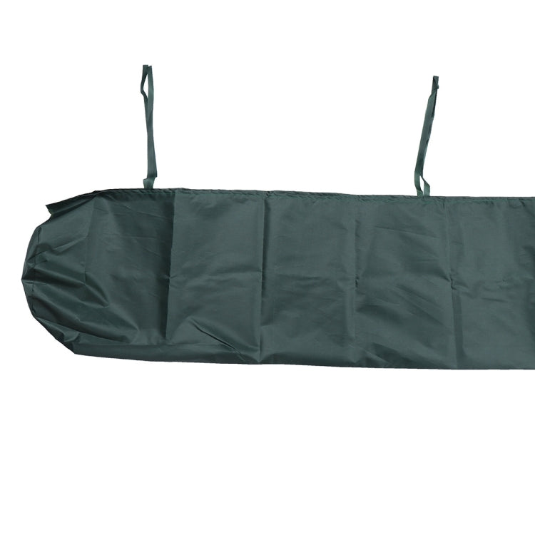 Dark green waterproof roller blind cover with two top hanging loops