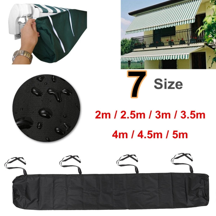 Black waterproof roller blind cover with straps and water-drop detail