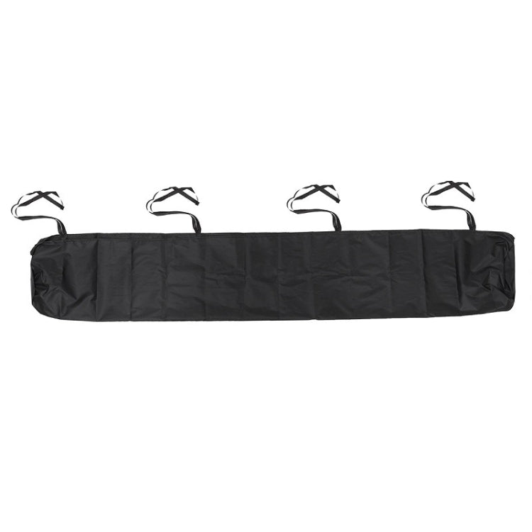 Dark waterproof roller blind cover with four carry straps, long bag shape