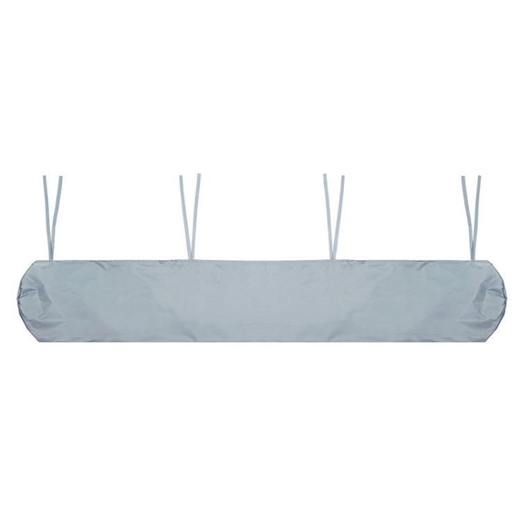 Light gray roller blind protective cover awning with hanging straps