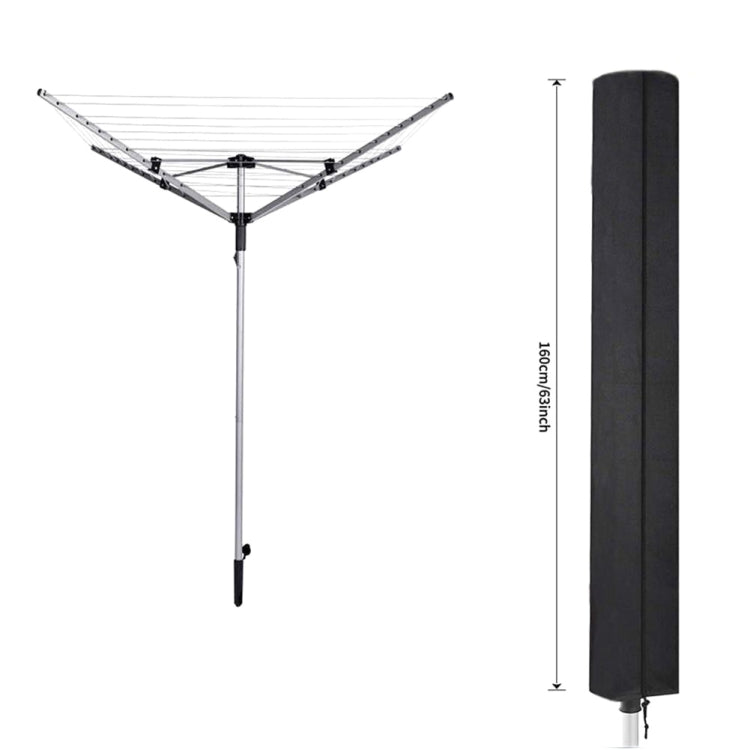 Outdoor drying rack protective cover, black tall sleeve with elastic base
