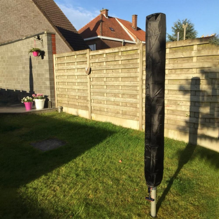 Outdoor drying rack protective cover, black tall sleeve on drying rack frame