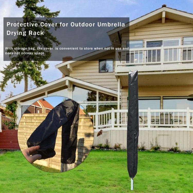 Outdoor drying rack protective cover, black sleeve shown upright