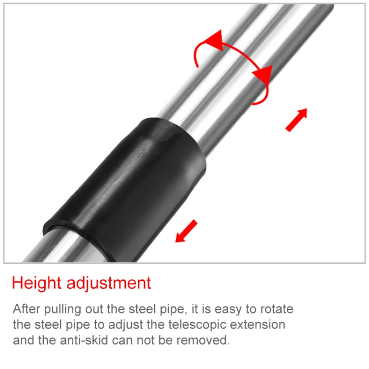 Telescopic stainless steel stick with rotating height-adjustment collar