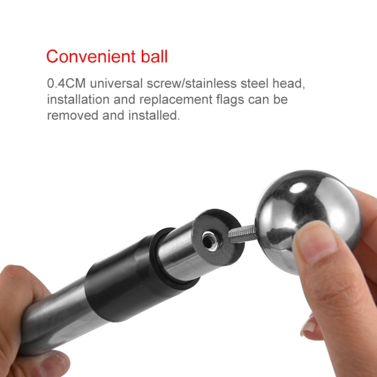 Teaching stick end with screw mount for attaching flags