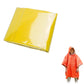 Yellow long rain poncho, folded in a compact square bundle