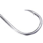 Single curved barbed fish hook with sharp point