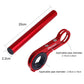 Red carbon fiber handlebar extension bracket with circular flashlight clamp arm