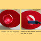 Red inflatable balance jumping ball with air hole and pedal insertion details