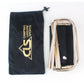 Black camping stool storage bag with CLS logo and folded aluminum folding stool