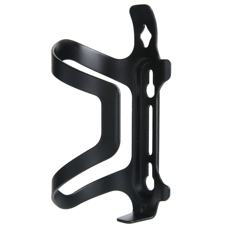 Black aluminum bicycle bottle cage with side mount and vertical slots for a secure hold