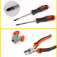 Orange-and-black screwdrivers with metal tips; close-up inset of tip