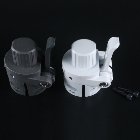 Folding base scooter accessories, dark and white versions, shown side by side