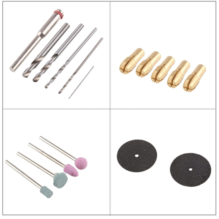 Mini electric grinder drill accessories: drill bits, sanding discs, polishing pads