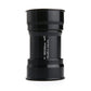 Black BB386 press-fit bottom bracket cup, printed size text and arrow markings