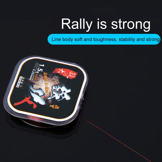 Fishing line spool with printed card and red line strand, 1.5C/0.203mm