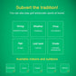 Golf practice net infographic with indoor and outdoor use icons on a green background
