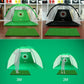 Pop-up golf hitting net set shown in green and black target panels on a floor mat